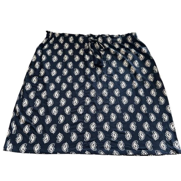 J. Jill XL Stretchy Navy Elastic Waist Skirt with side pockets - Picture 1 of 7